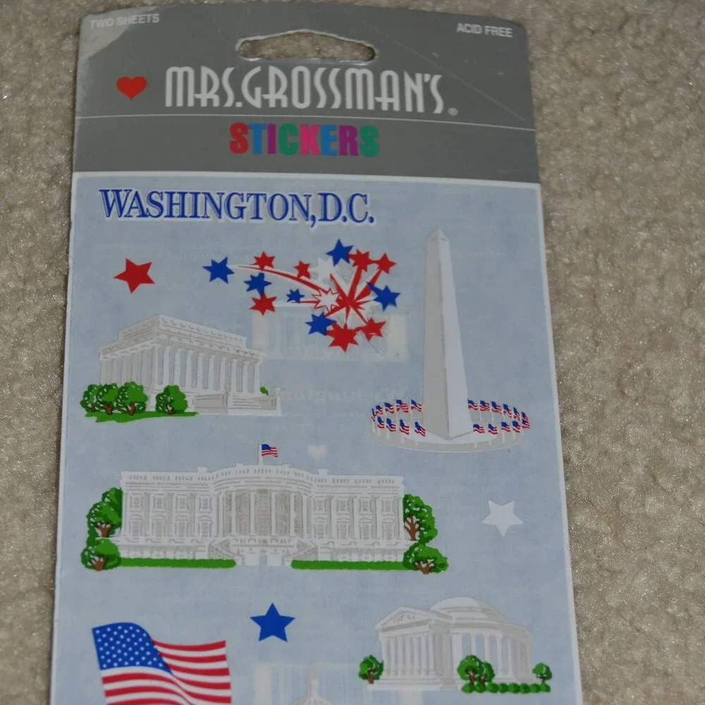 NIP Mrs GROSSMANS Grossman's 2 Sheets WASHINGTON DC CAPITOL SCRAPBOOK Sticker